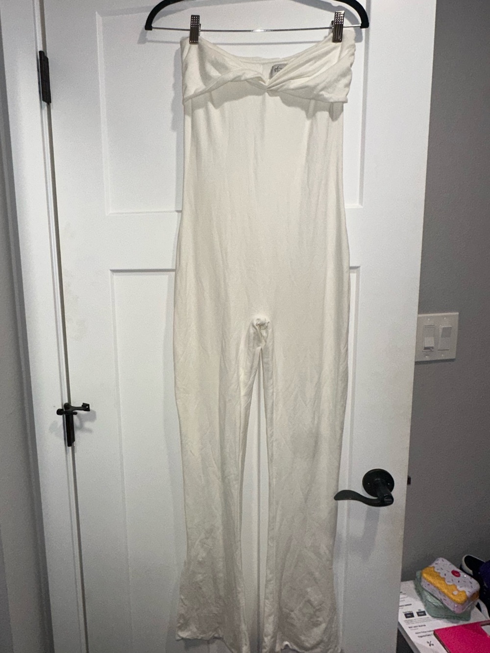 Oh Polly Ivory Strapless Jumpsuit